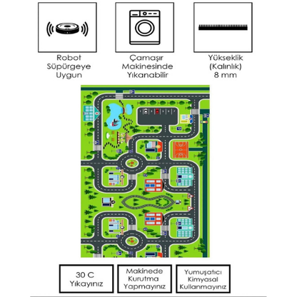 Kaymaz taban çocuk oyun halısı
